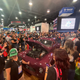 Large crowd surrounds Iron Maven Volvo build at the BASF booth at SEMA